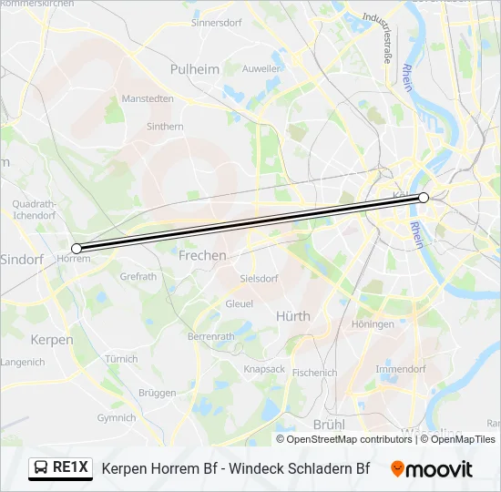 RE1X Bus Line Map