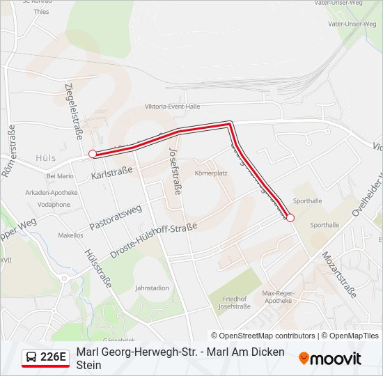 226E Bus Line Map