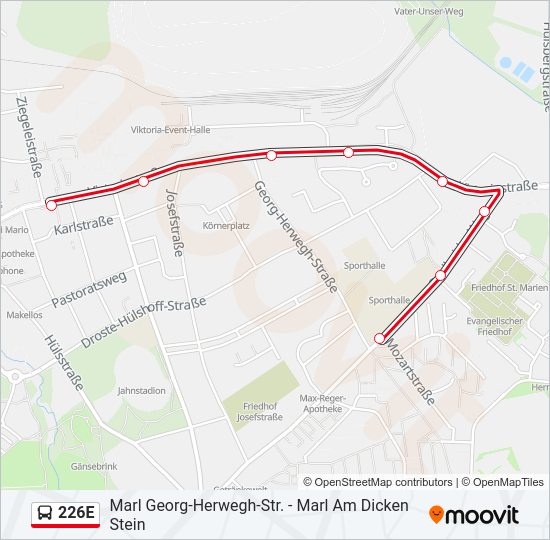 226E Bus Line Map