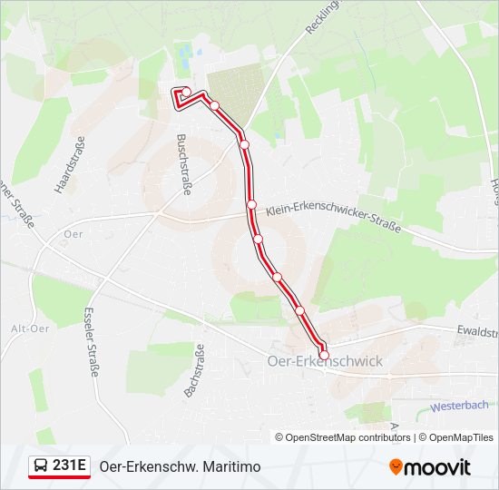 231E Bus Line Map