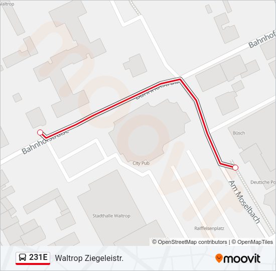 Автобус 231E: карта маршрута