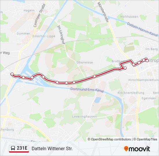 231E Bus Line Map