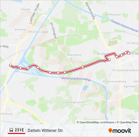 231E Bus Line Map