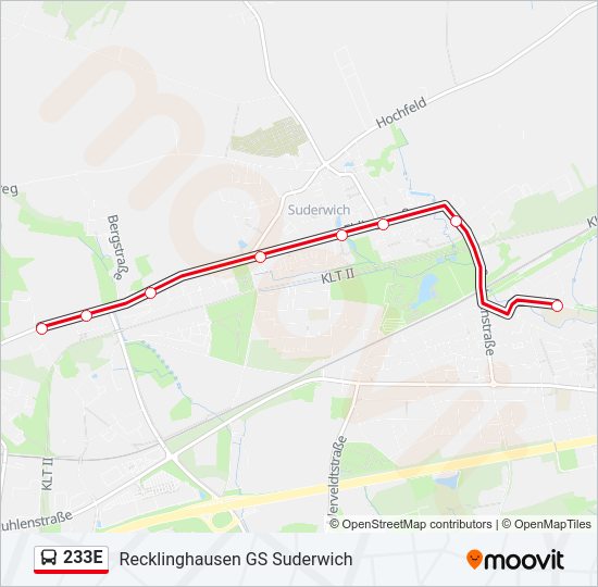 233E Bus Line Map