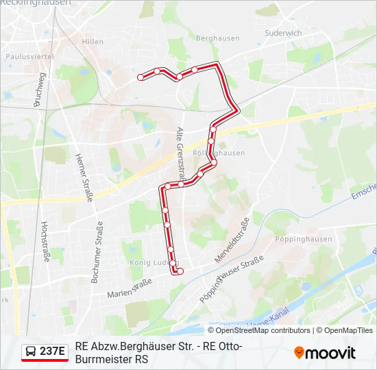 237E Bus Line Map
