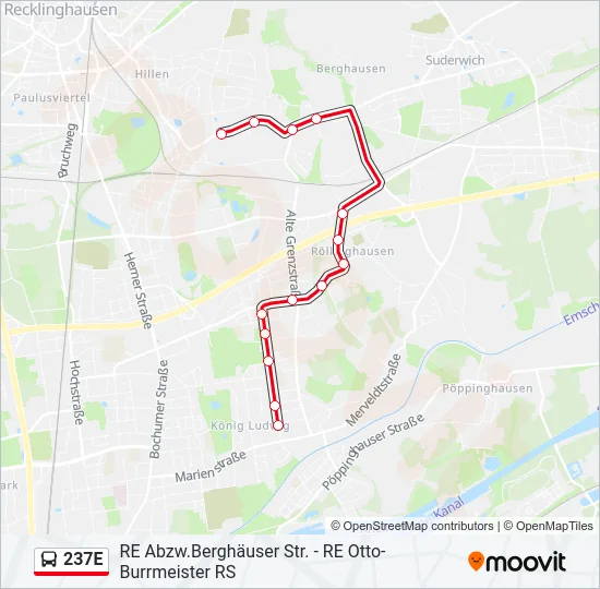 237E Bus Line Map