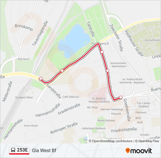 253E Bus Line Map