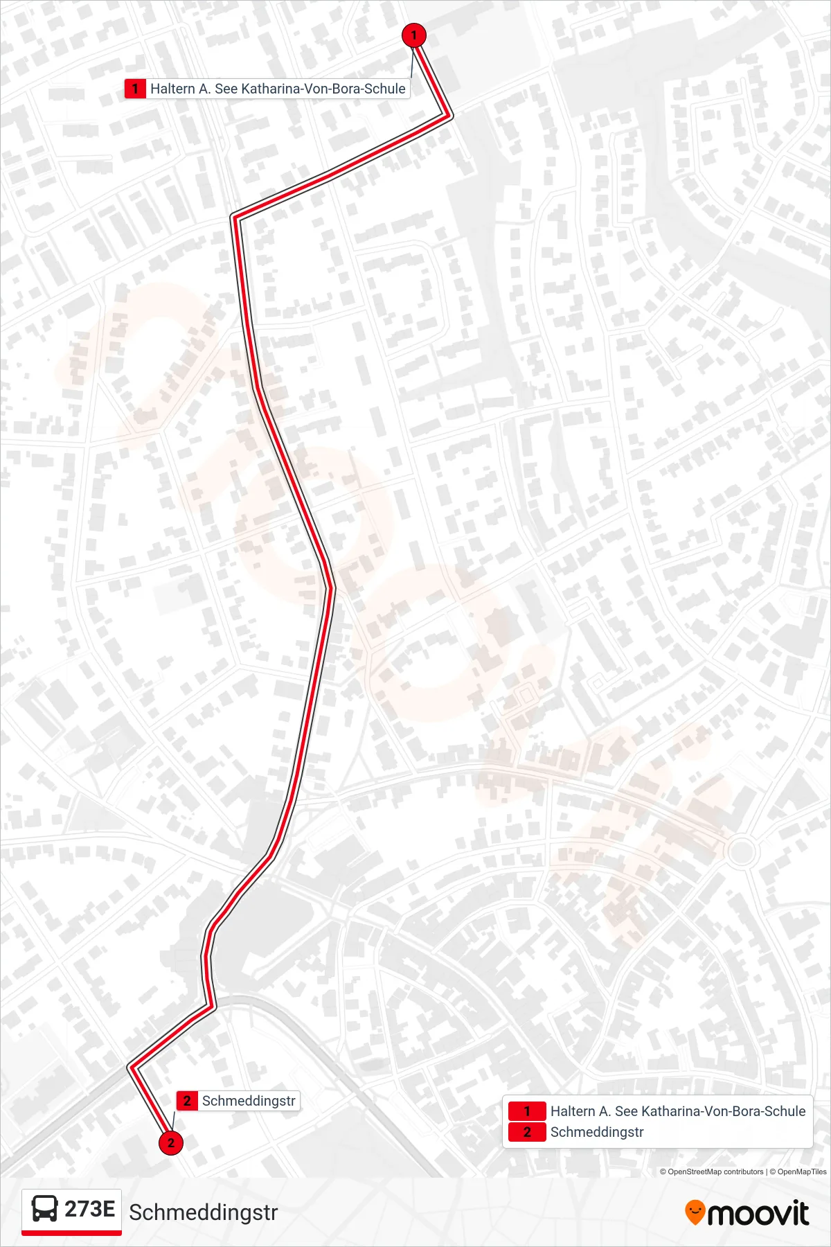 Linie 273E (Bus) Richtung Schmeddingstr: Route und Haltestellen auf der Karte