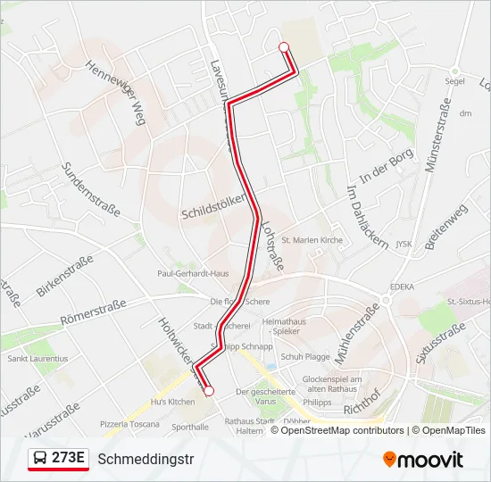 273E Bus Line Map