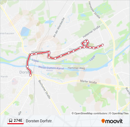 274E Bus Line Map
