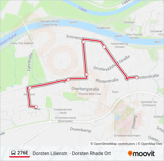 276E Bus Line Map