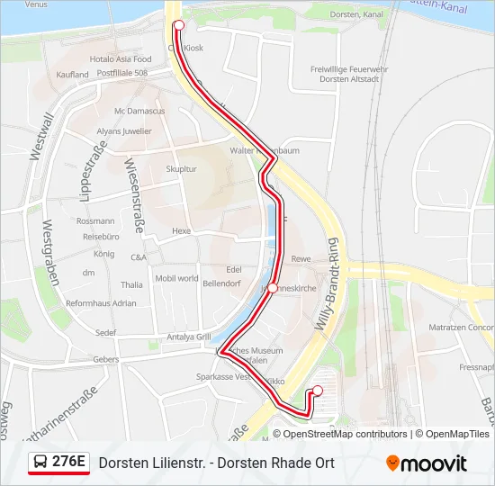 276E Bus Line Map