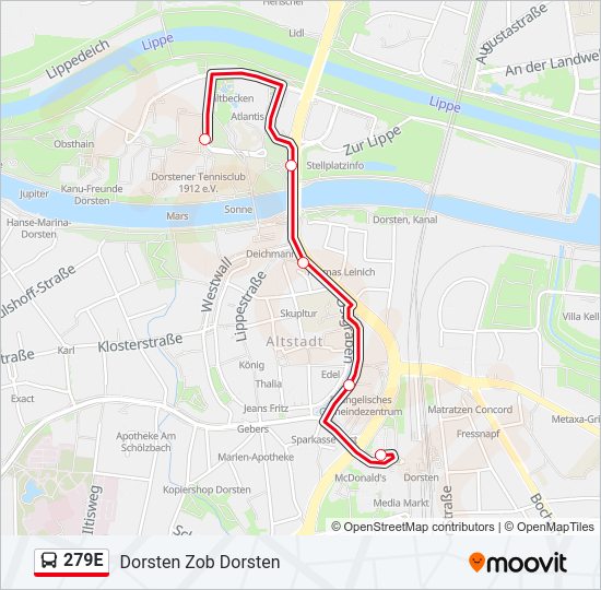 279E Bus Line Map