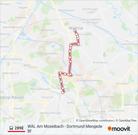 289E Bus Line Map