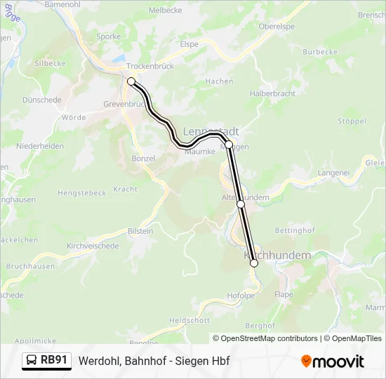 RB91 Bus Line Map