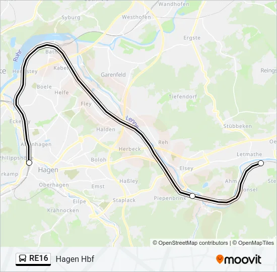 RE16 Bus Line Map