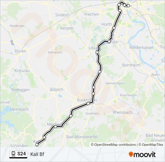 Поезд S24: карта маршрута