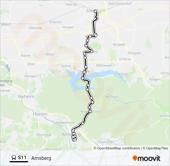 S11 Bus Line Map