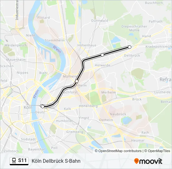 S11 Train Line Map