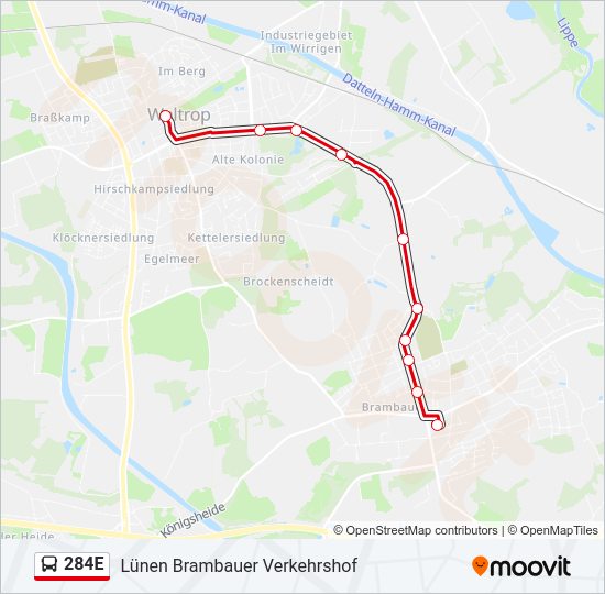 284E Bus Line Map