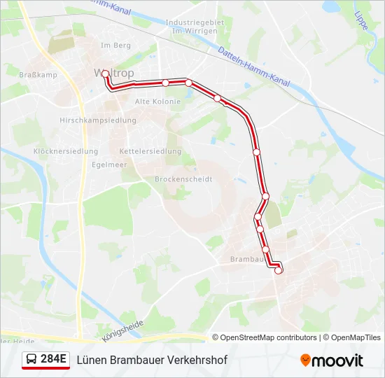 284E Bus Line Map