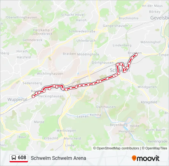 608 Bus Line Map