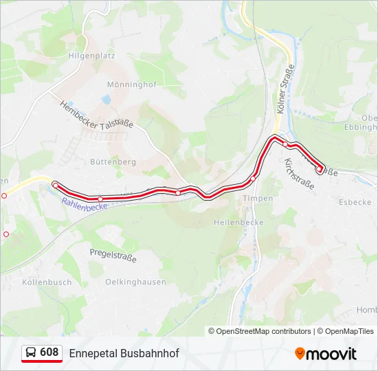 608 Bus Line Map