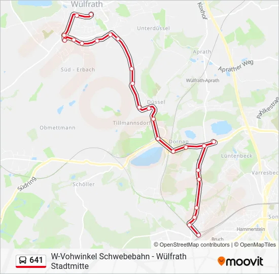 Автобус 641: карта маршрута