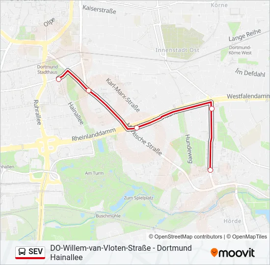 SEV Bus Line Map