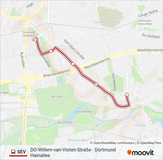 SEV Bus Line Map
