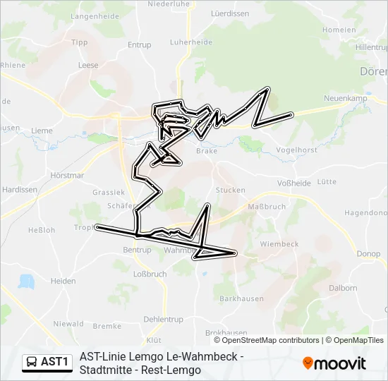 AST1 Bus Line Map