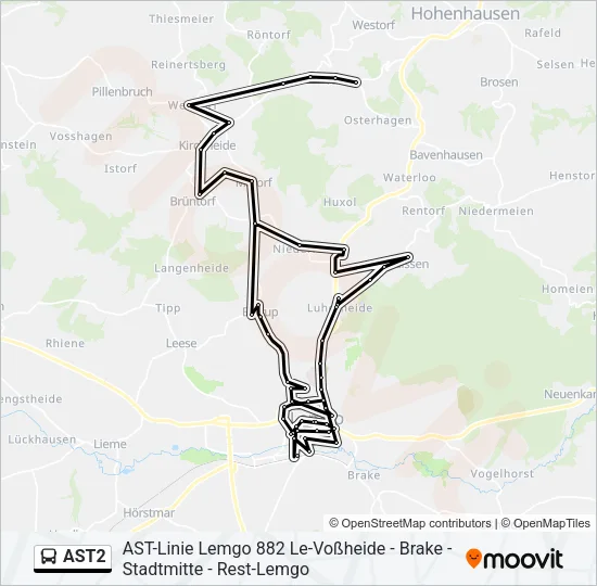 AST2 Bus Line Map