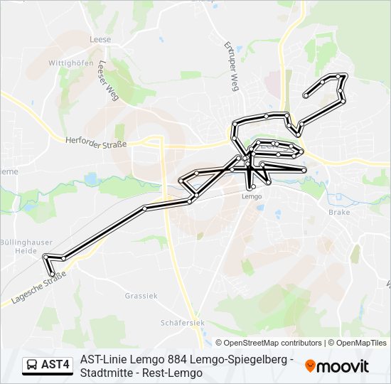 Автобус AST4: карта маршрута