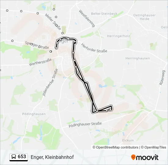 653 Bus Line Map