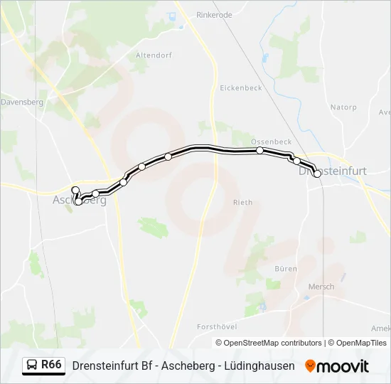 Buslinie R66 Karte
