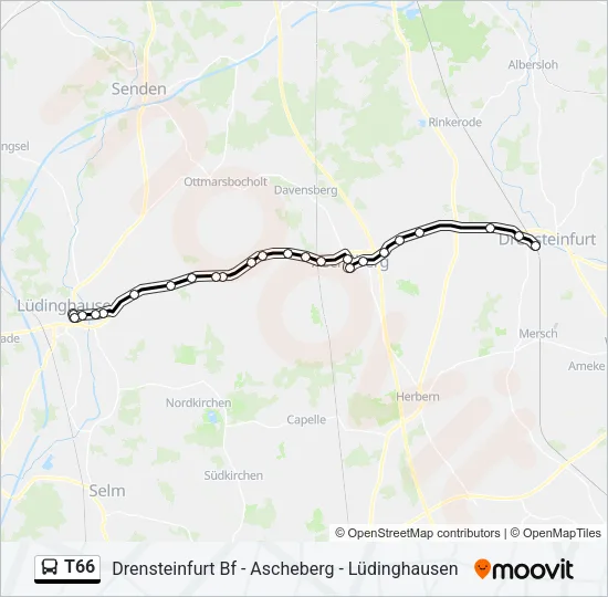 T66 Bus Line Map