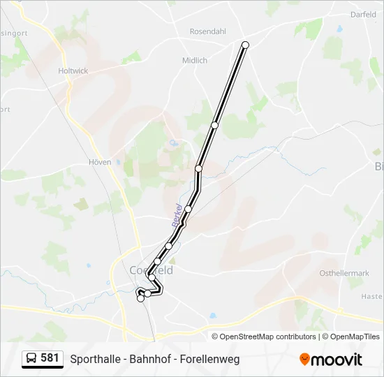 581 Bus Line Map