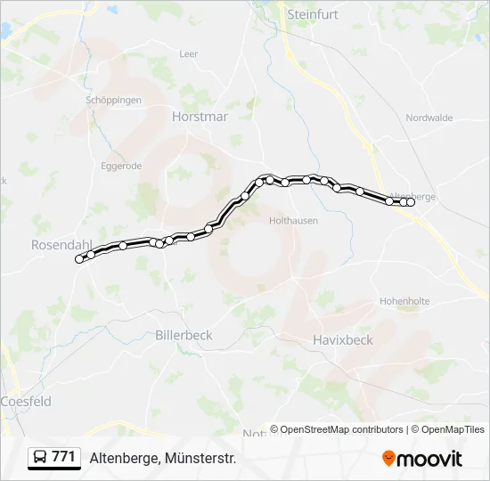 Автобус 771: карта маршрута