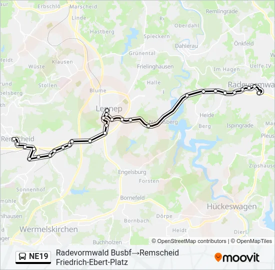 NE19 Bus Line Map