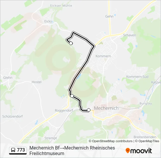 773 Bus Line Map