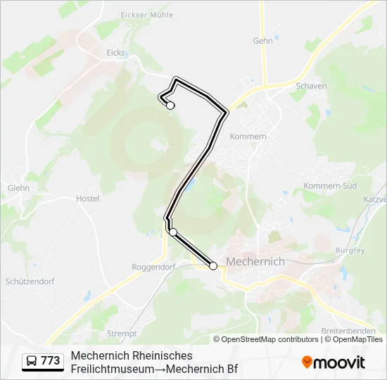773 Bus Line Map