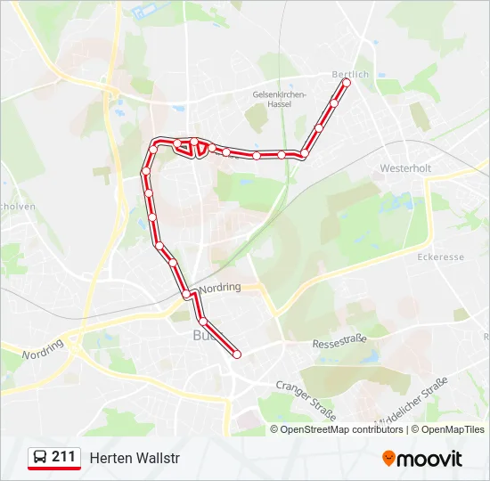 211 Bus Line Map