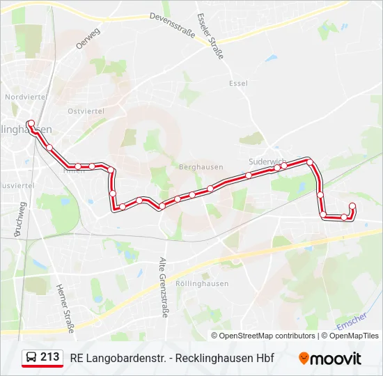 213 Bus Line Map