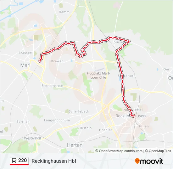 220 Bus Line Map