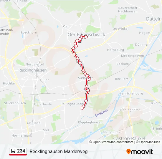 234 Bus Line Map
