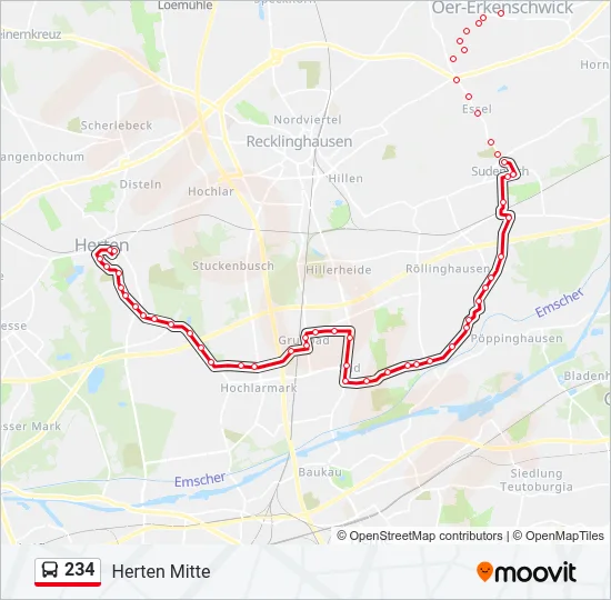 234 Bus Line Map