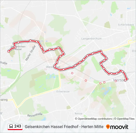 243 Bus Line Map