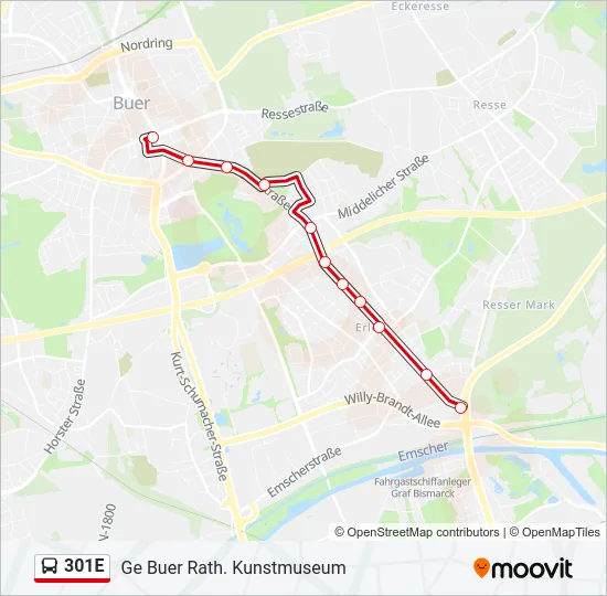 301E Bus Line Map