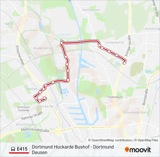E415 Bus Line Map