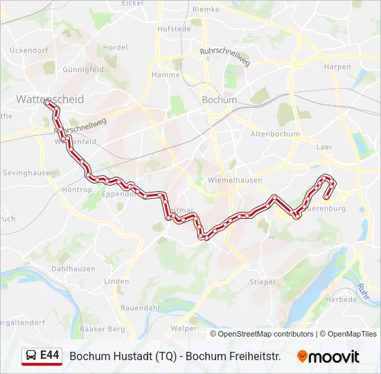 E44 Bus Line Map